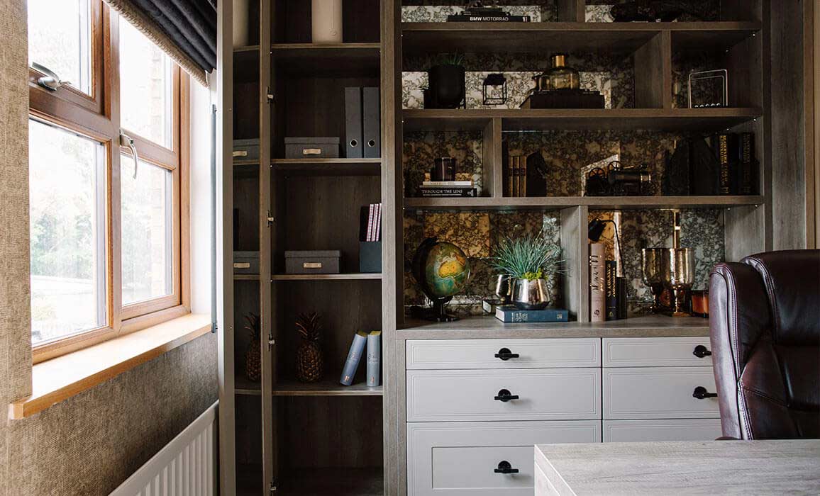 home office fitted shelves