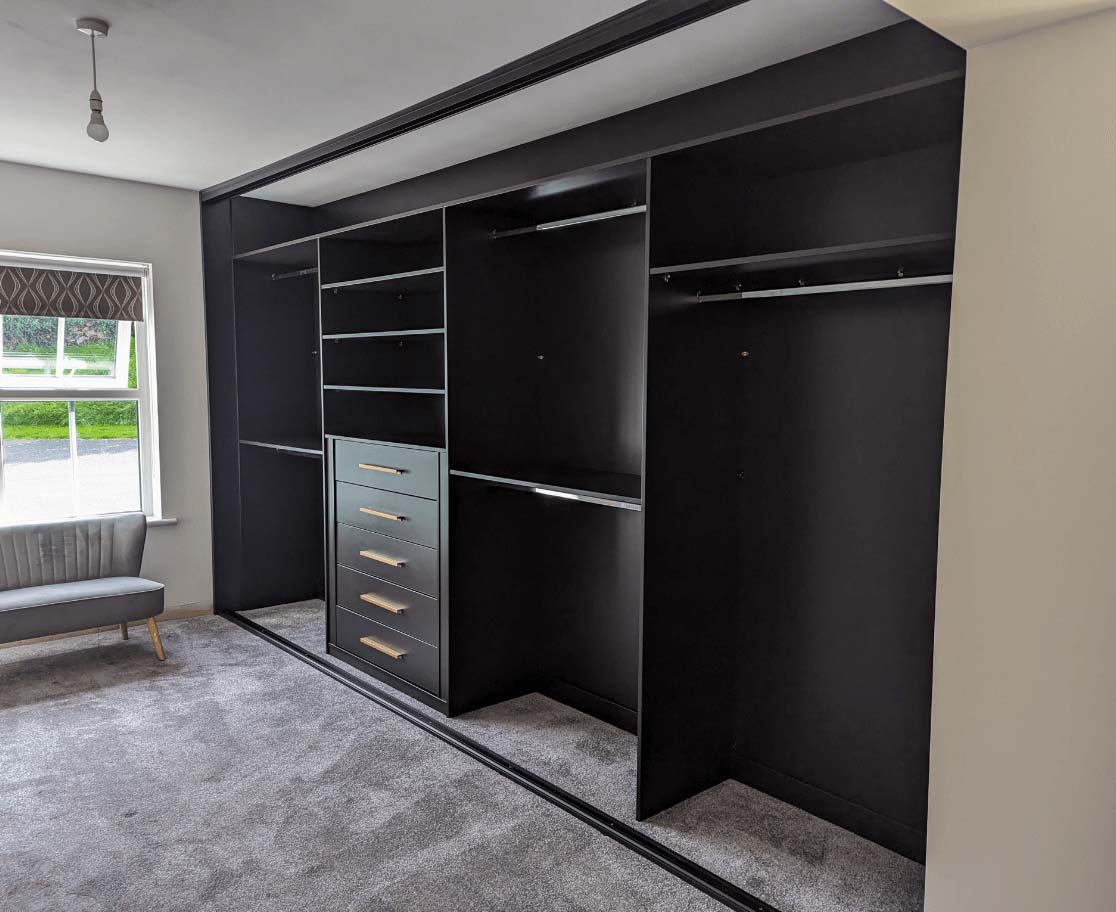 Black Frame Sliding Wardrobe 1