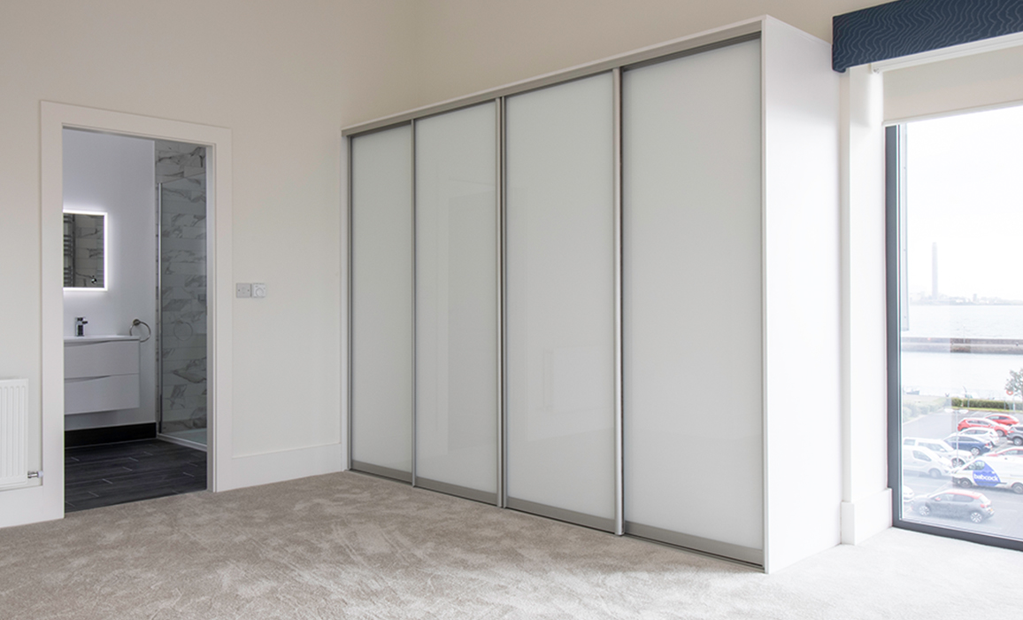 white sliding wardrobe bedroom