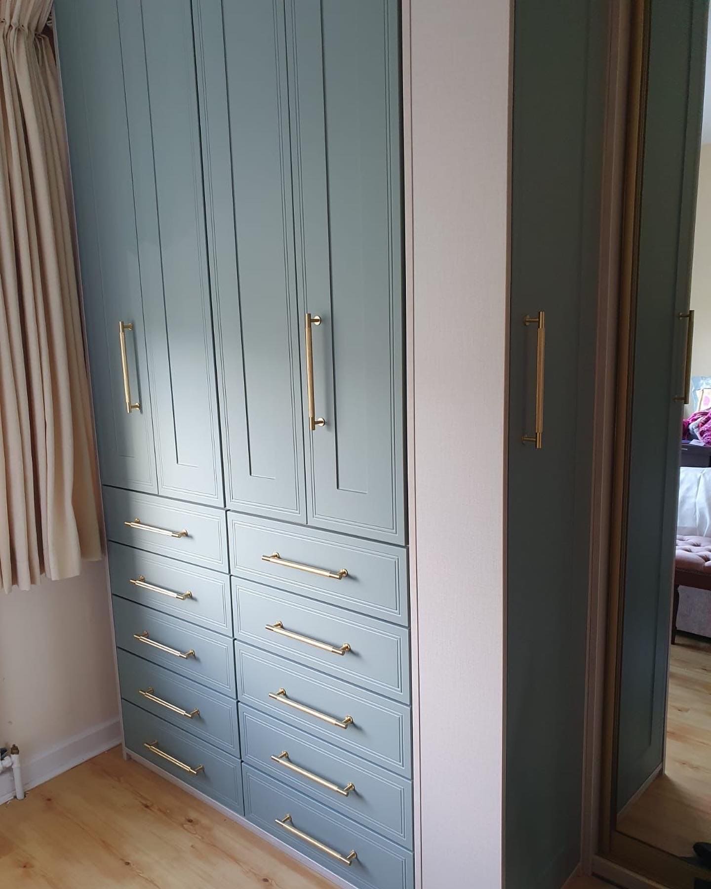 Denim Blue Fitted Hinged Wardrobe