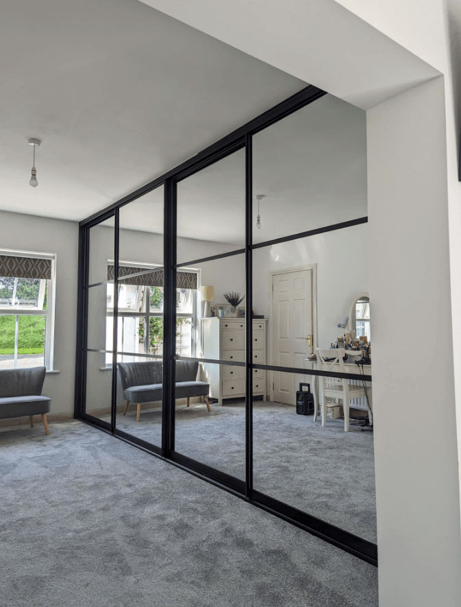 Black Frame Sliding Wardrobe 2