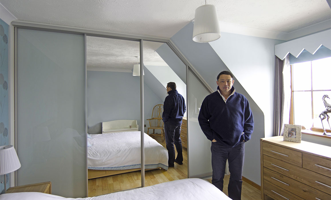 angled ceiling built in wardrobe