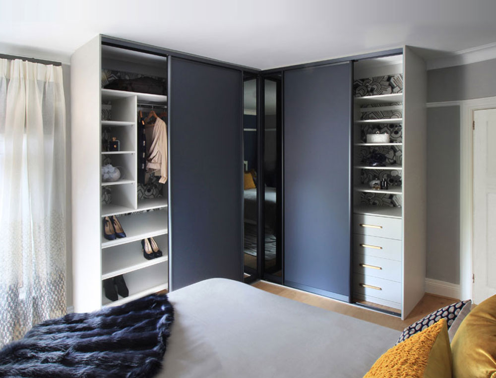 corner mirror sliding wardrobe