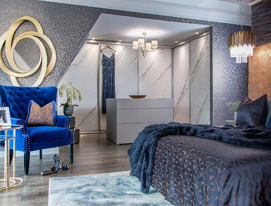special finish sliding corner wardrobe