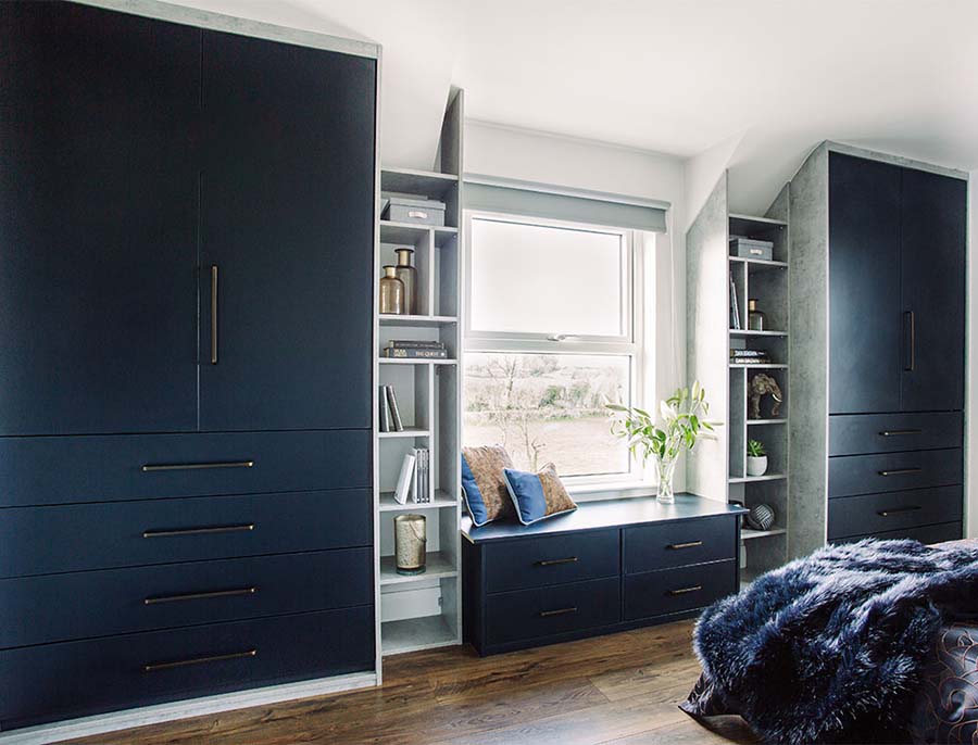 boot rom with bifold wardrobe