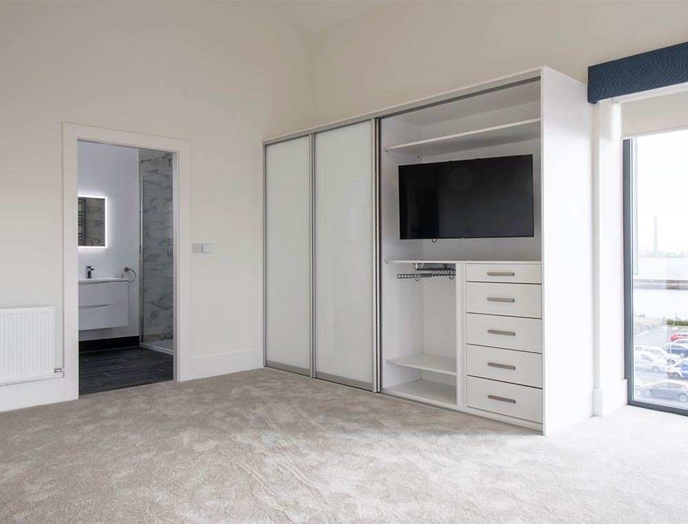 sliding wardrobe with tv inside