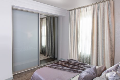 grey glass sliding wardrobe